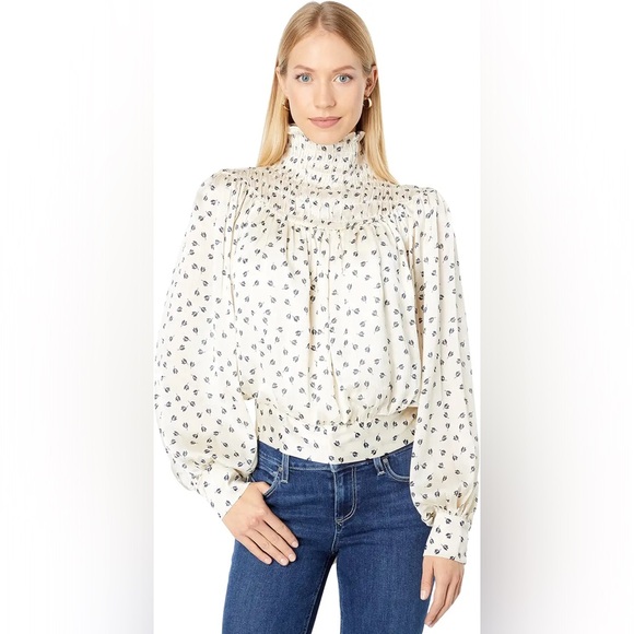 Bishop + Young Tucker Smock Neck Top - Picture 1 of 2